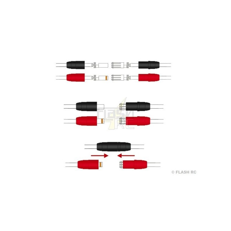 AS150 / XT150 socket - AS150 anti-spark socket M/F (2 pairs) - FLASH RC