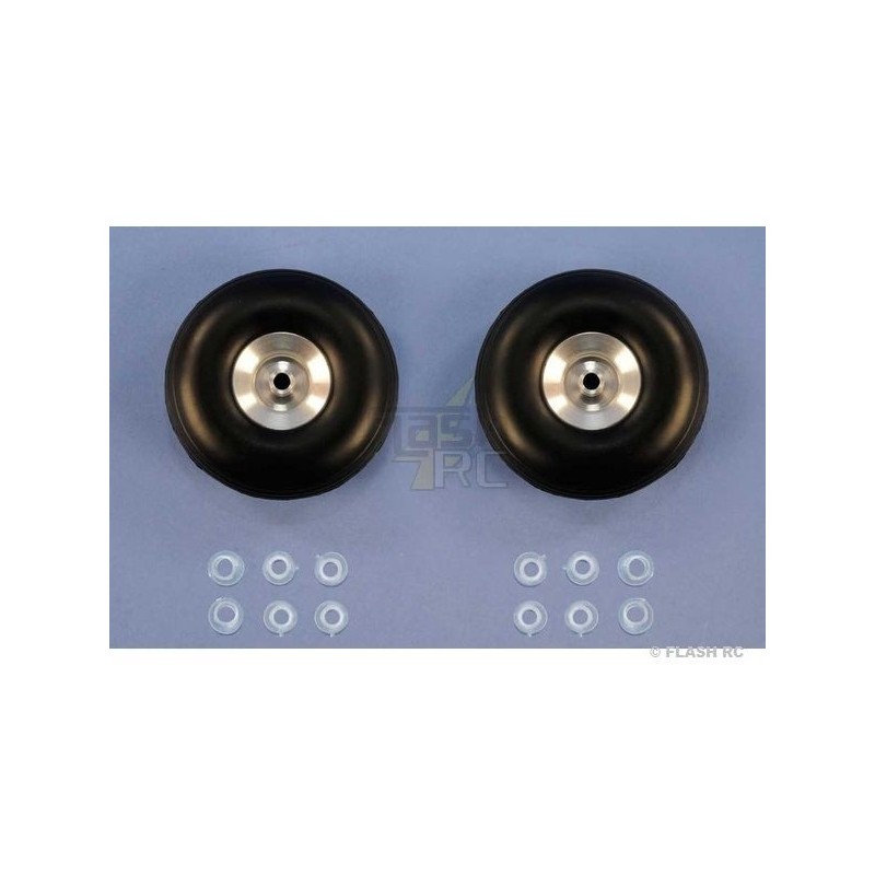 Paire roues ballon Ø114x41mm (moyeu alu) - FLASH RC