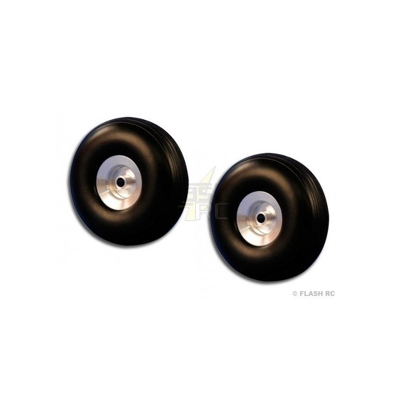 Ruote - Coppia di ruote per palloncini Ø127x46mm (mozzo in alluminio) - FLASH RC