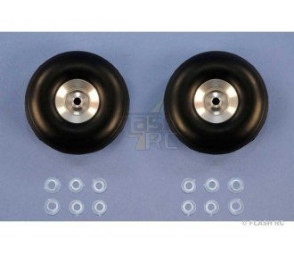 Wheels - Pair of balloon wheels Ø38x14mm (alu hub) - FLASH RC 2