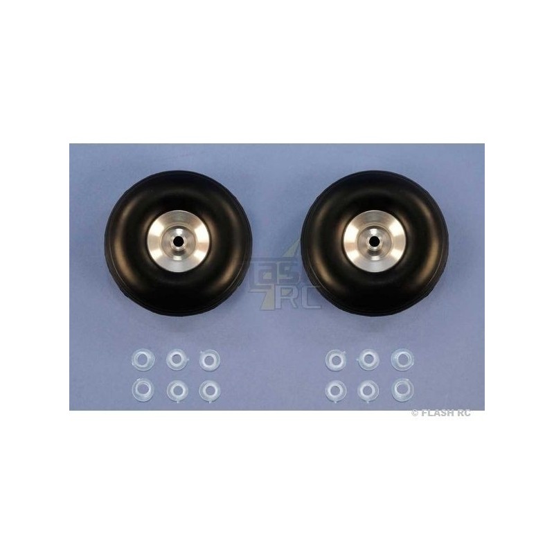 Räder - Paar Ballonräder Ø51x19mm (Alu-Nabe) - FLASH RC