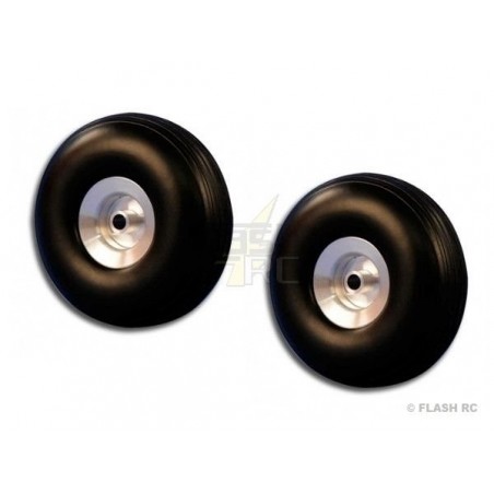 Ruedas - Par de ruedas balón Ø70x25mm (buje de aluminio) - FLASH RC