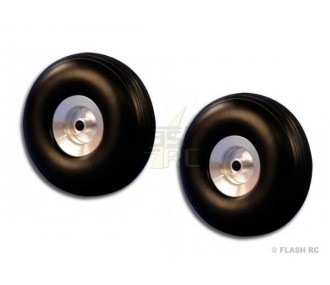 Räder - Paar Ballonräder Ø76x28mm (Alu-Nabe) - FLASH RC