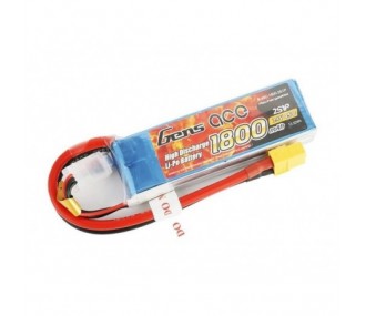 Batterien für den Antrieb von RC-Flugzeugen - Batterie Gens ace lipo 2S 7.4V 1800mAh 45C Stecker XT60 - FLASH RC