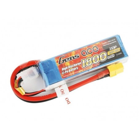 Batterie per la propulsione di aerei RC - Gens ace lipo 2S 7.4V 1800mAh 45C presa XT60 - FLASH RC