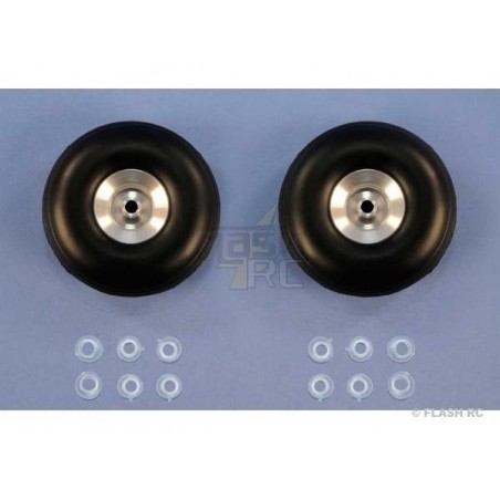 Paire roues ballon Ø95x34mm (moyeu alu) - FLASH RC