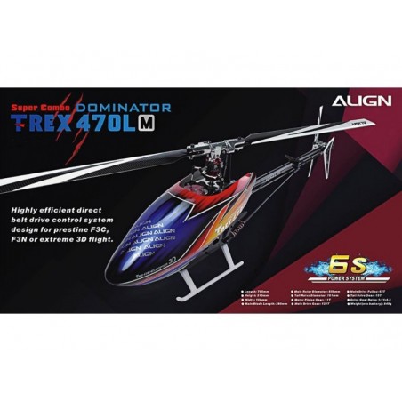 Hélicoptères RC - Align T-Rex 470LM Dominator Combo 6S sans gyro - FLASH RC