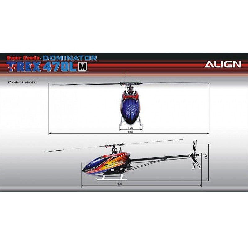 RC Helicopters - Align T-Rex 470LM Dominator Combo 6S without gyro - FLASH RC