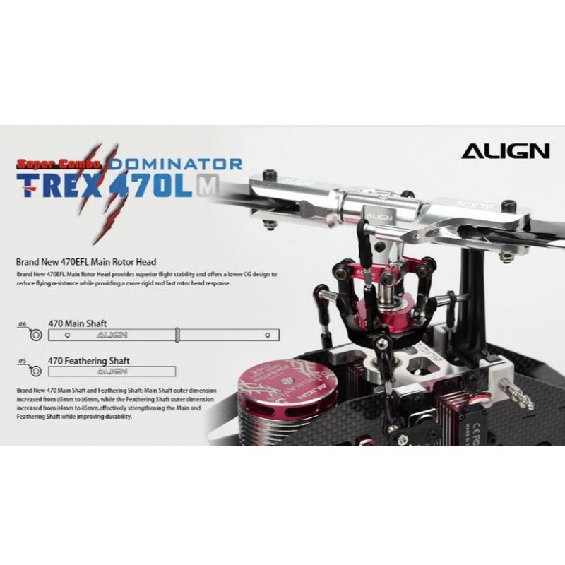 RC Helicopters - Align T-Rex 470LM Dominator Combo 6S without gyro - FLASH RC