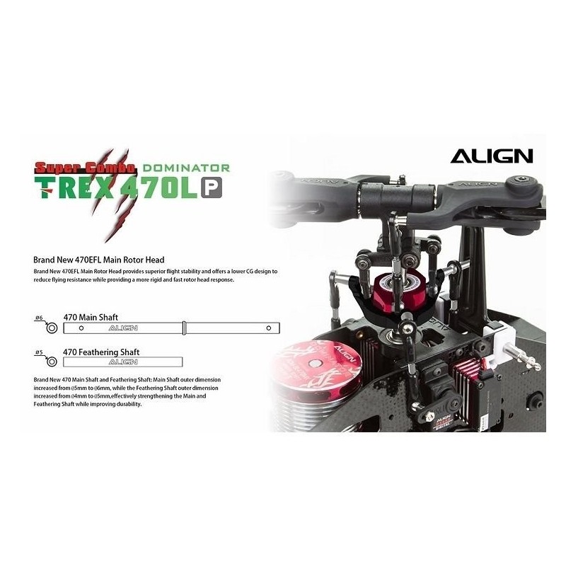 Hélicoptères RC - Align T-Rex 470LP Dominator Combo RH47E05X - FLASH RC