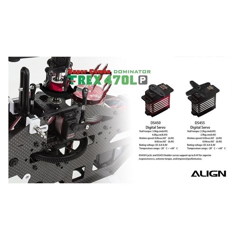 Hélicoptères RC - Align T-Rex 470LP Dominator Combo RH47E05X - FLASH RC