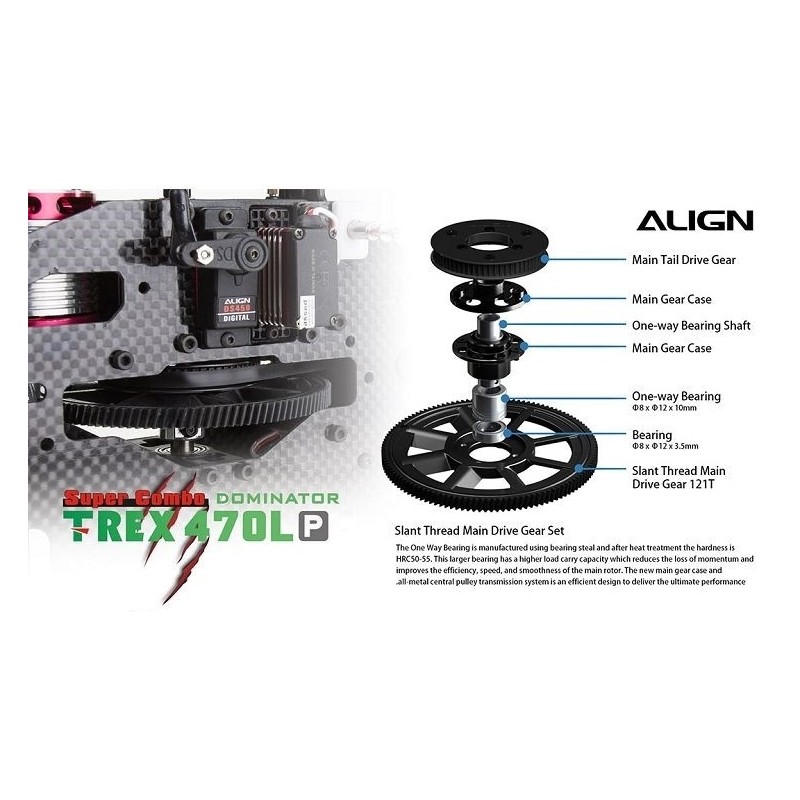 Hélicoptères RC - Align T-Rex 470LP Dominator Combo RH47E05X - FLASH RC