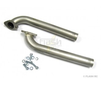 Exhaust pipes/flanges - Double slanted narrow exhaust pipes DA120 Toni Clark - FLASH RC