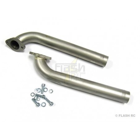 Exhaust pipes/flanges - Double slanted narrow exhaust pipes DA120 Toni Clark - FLASH RC