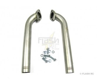 Exhaust pipes/flanges - Double slanted narrow exhaust pipes DA120 Toni Clark - FLASH RC 2