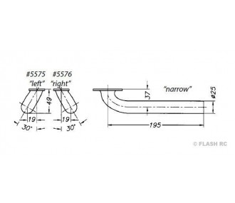 Exhaust pipes/flanges - Narrow angled exhaust pipe DA50-R Toni Clark - FLASH RC 2