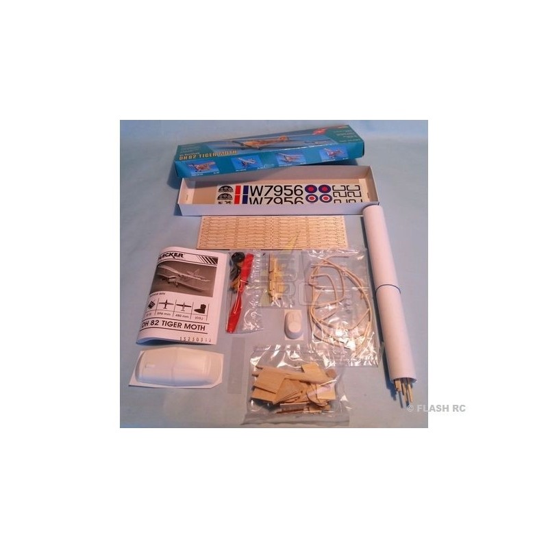 Aeromodelli RC - Hacker modello DH82 Tiger Moth kit aereo circa 0,56m - FLASH RC