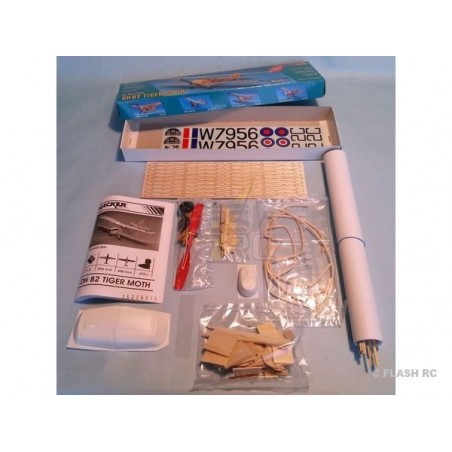 RC Model Aircraft - Kit to build Hacker model DH82 Tiger Moth aircraft approx.0.56m - FLASH RC