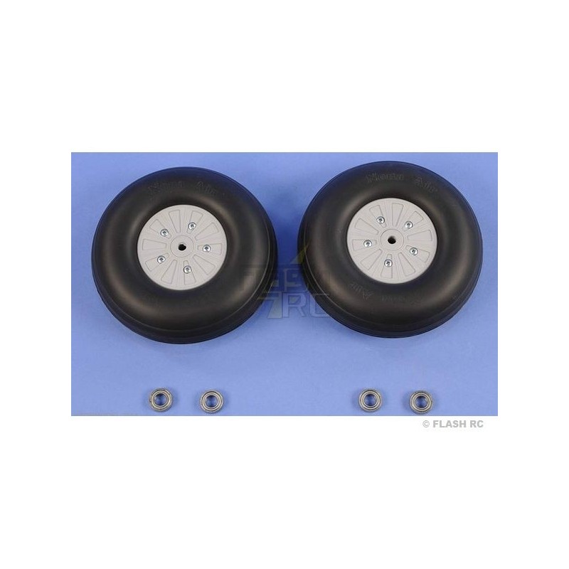 Ruedas - Par de ruedas NoNa Ø130x43 mm + rodamientos - FLASH RC