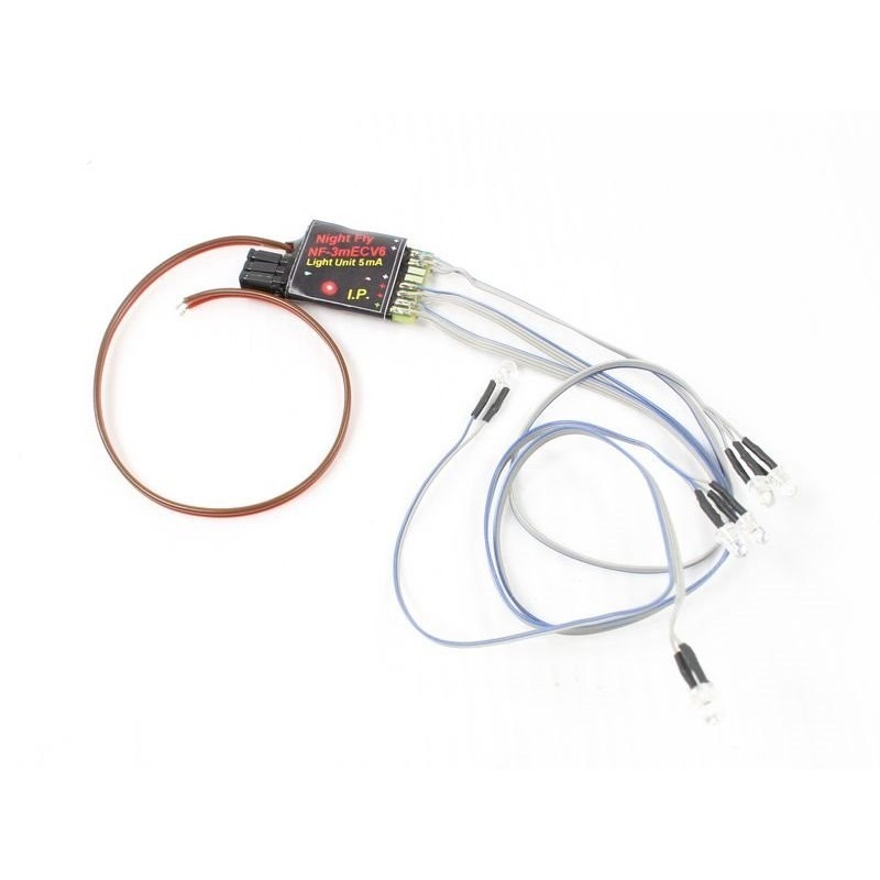 Signaling, light, sound - Light set for indoor helicopter, 6 LEDs 3mm, 1S LiPo NightFly - FLASH RC