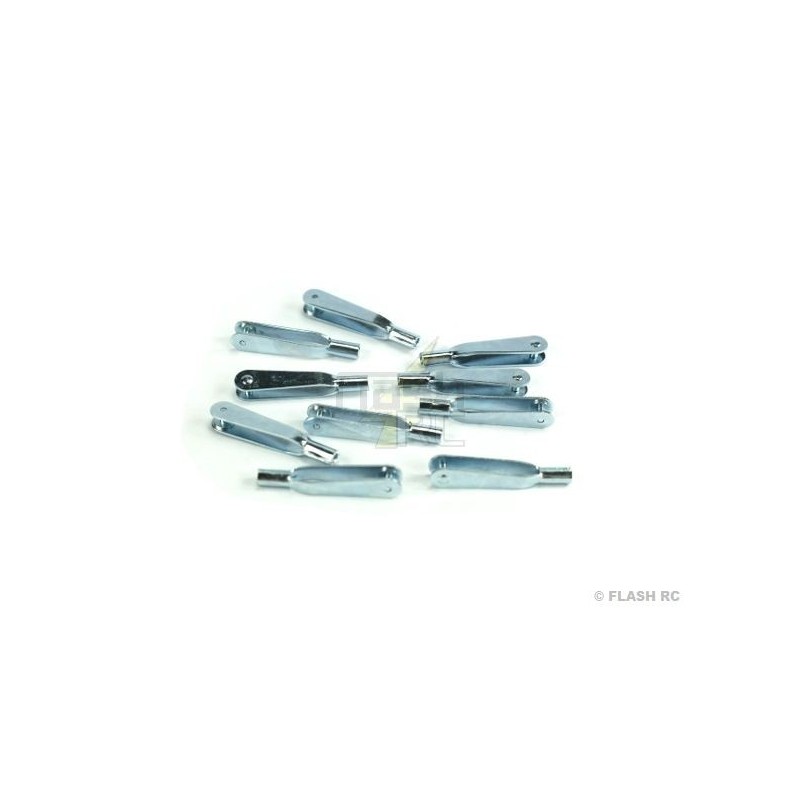 Straight Metal - Metal Clevises M2.5 (10 pcs) - KAVAN - FLASH RC