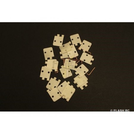 Charnières - Charnières Plates nylon 26x11mm (10 pcs) à monter - KAVAN - FLASH RC