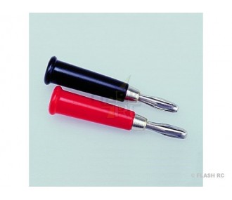 Banana plug - Black red banana plug (1 pair) - KAVAN - FLASH RC