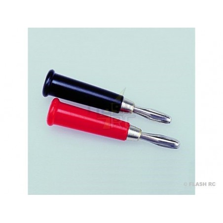 Conector banana - Conector banana negro rojo (1 par) - KAVAN - FLASH RC