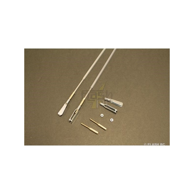 Aste complete - Aste semirigide complete con CAP 0,8x930mm + tappi terminali + forcella M2 - KAVAN (2 pz) - FLASH RC