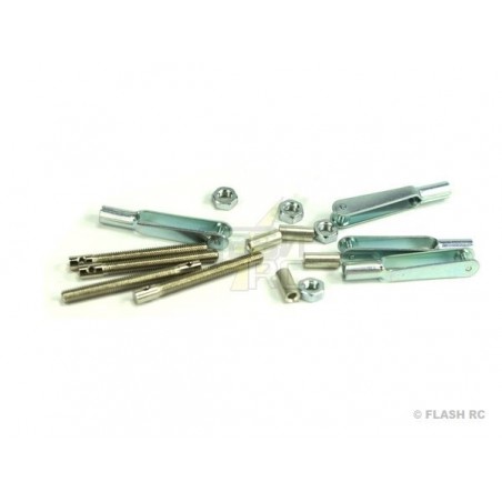 Métal droite - Set chapes M2 + embouts pour câbles - KAVAN (4 pcs) - FLASH RC