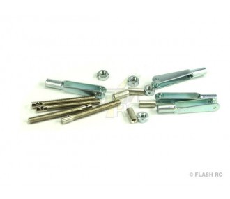 Metall rechts - Set Gabelköpfe M3 + Endstücke für Kabel - KAVAN (4 Stck.) - FLASH RC
