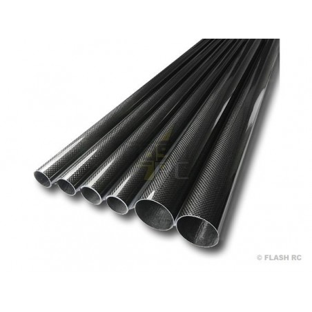 R&G trenzado (resina epoxi) - Tubo de carbono trenzado Ø10x8x1000mm (Tafetán 3k) R&G - FLASH RC