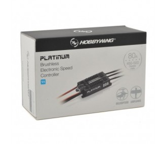 Brushless - Controlador Brushless 3-6S 80A Platinum V4 HOBBYWING - FLASH RC 2