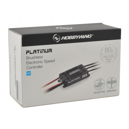 Brushless - Controlador Brushless 3-6S 80A Platinum V4 HOBBYWING - FLASH RC