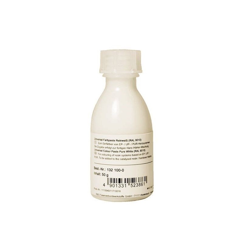 Pâtes epoxy colorantes - Pâte époxy colorante blanc pur (RAL 9010) 50g R&G - FLASH RC