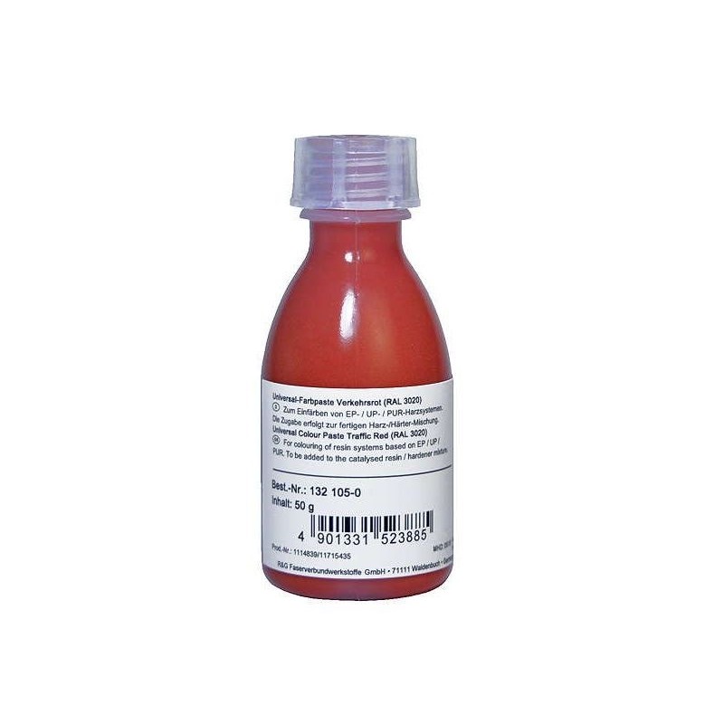 Epoxy coloring pastes - Epoxy coloring paste traffic red (RAL 3020) 50g R&G - FLASH RC