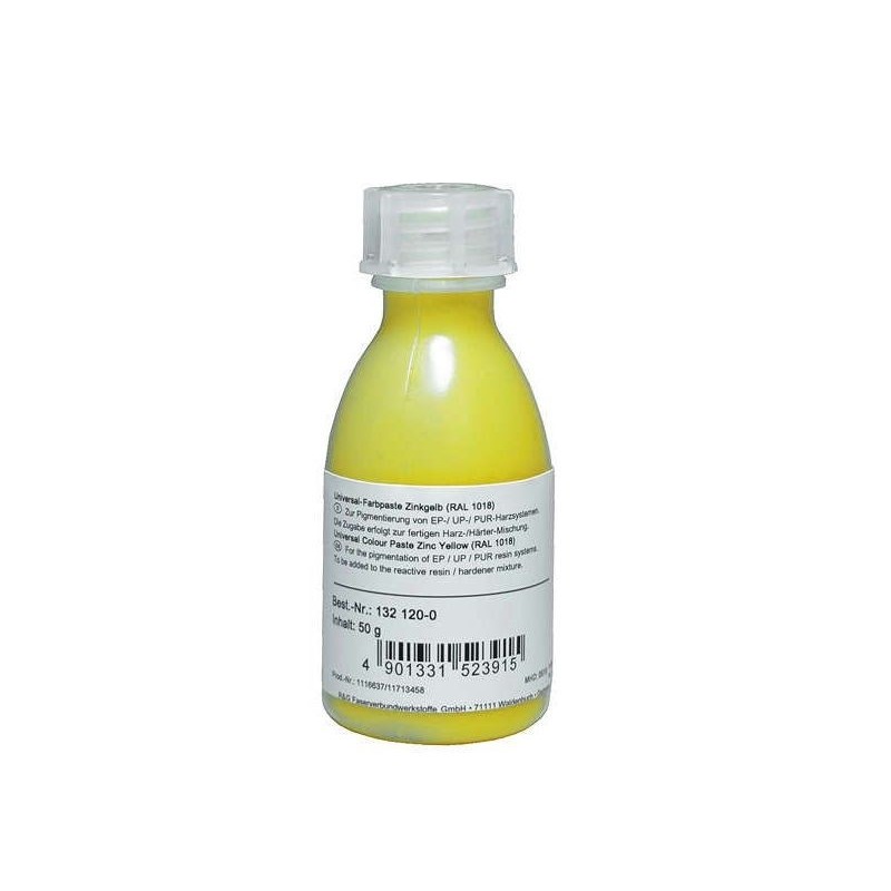 Epoxy coloring pastes - Epoxy coloring paste yellow (RAL 1018) 50g R&G - FLASH RC
