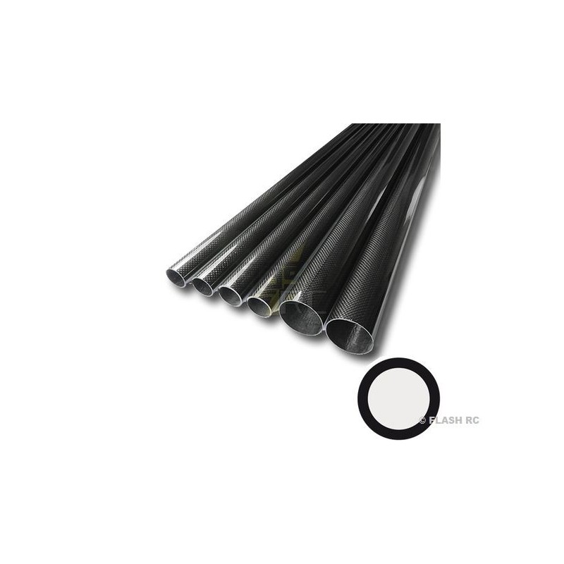 Braided R&G (epoxy resin) - Braided carbon tube Ø6x4x1000mm (Taffeta 3k) R&G - FLASH RC