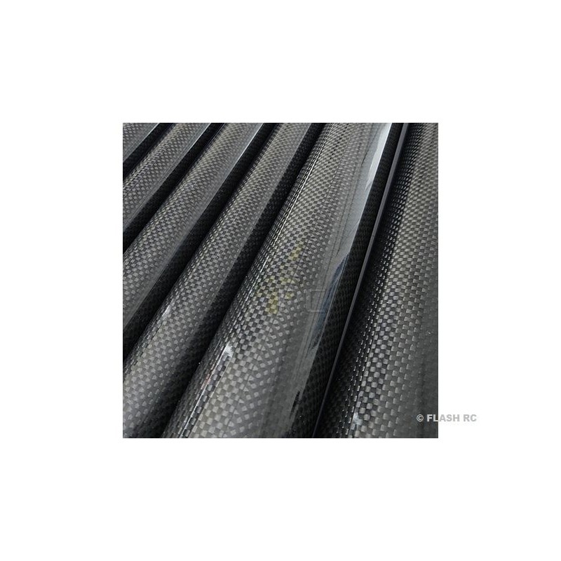 Tressé R&G (résine epoxy) - Tube carbone tressé Ø18x16x1000mm (Taffetas 3k) R&G - FLASH RC