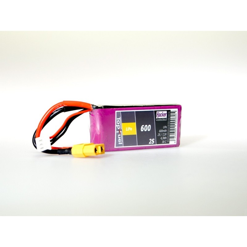 Baterías de propulsión para aviones RC - Toma Life Hacker TopFuel 2S 6.6V 600mAh 30C XT60 - FLASH RC