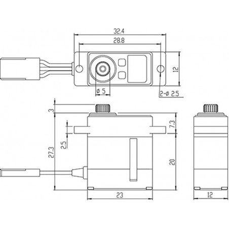 Servo numérique micro Savox SV-1232MG (23g, 5kg.cm, 0.05s/60°) - FLASH RC