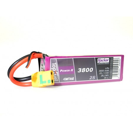 Lipo Hacker TopFuel Power-X MTAG 2S 7.4V 3800mAh 35C Toma XT90S