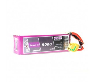 RC aircraft propulsion batteries - Lipo Hacker TopFuel Power-X MTAG 4S 14.8V 5000mAh 35C XT90S socket - FLASH RC