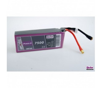 Batterien für den Antrieb von RC-Flugzeugen - Lipo Akku Hacker TopFuel Power-X MTAG 6S 22.2V 7500mAh 35C Prise XT90S - FLASH RC