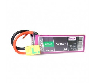 RC aircraft propulsion batteries - Lipo Hacker TopFuel Eco-X MTAG 2S 7.4V 5000mAh 20C XT90S socket - FLASH RC