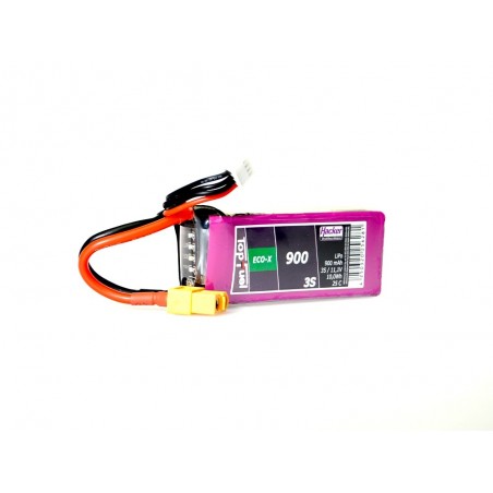RC aircraft propulsion batteries - Lipo Hacker TopFuel Eco-X 3S 11.1V 900mAh 25C XT60 socket - FLASH RC
