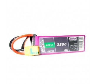 RC aircraft propulsion batteries - Lipo Hacker TopFuel Eco-X MTAG 3S 11.1V 3800mAh 20C XT90S socket - FLASH RC