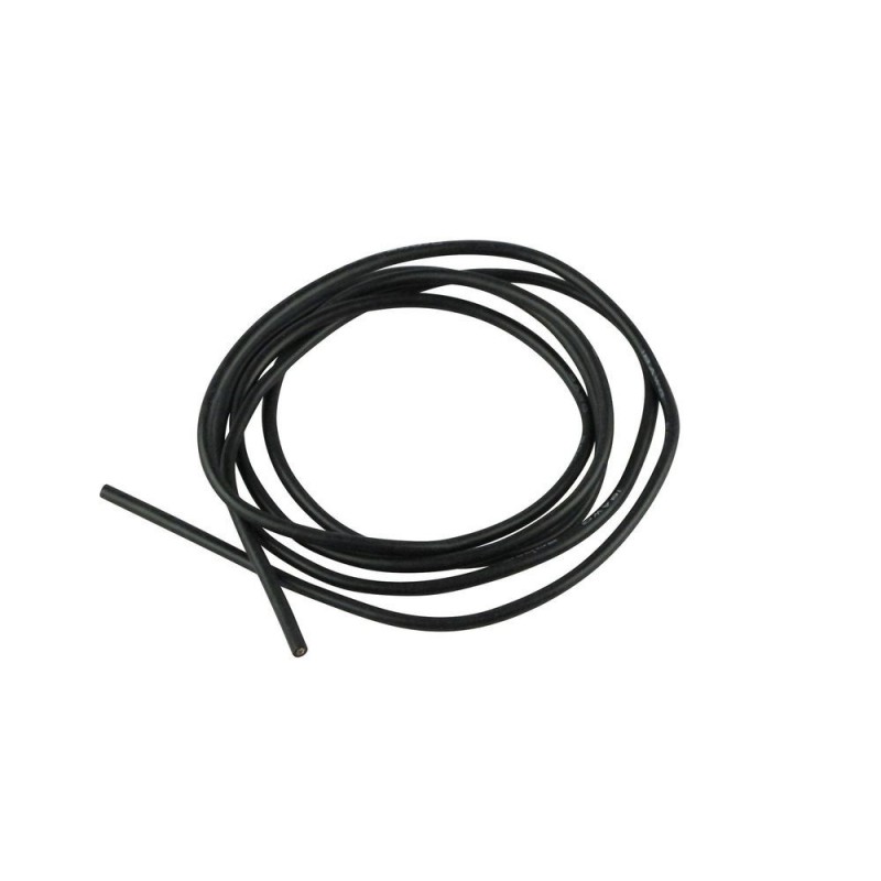 Cables for batteries, motors, etc... - Silicone cable 0.75mm² Black - 1m Amass - FLASH RC