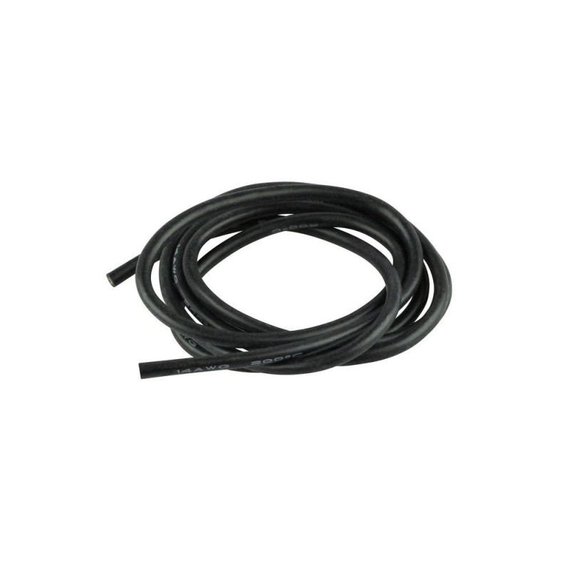 Cables pour batteries, moteurs, etc... - Câble silicone 2.5mm²  Noir - 1m Amass - FLASH RC