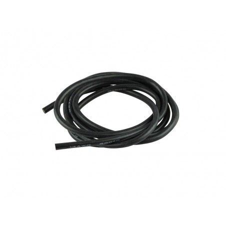 Cables pour batteries, moteurs, etc... - Câble silicone 2.5mm²  Noir - 1m Amass - FLASH RC